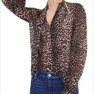 Paige silk leopard blouse